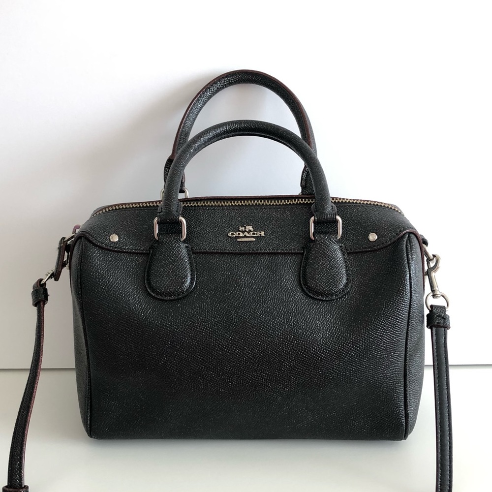Coach Glitter Mini Black Satchel Crossbody